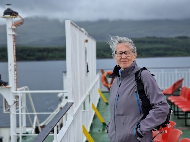 Carol on the ferry