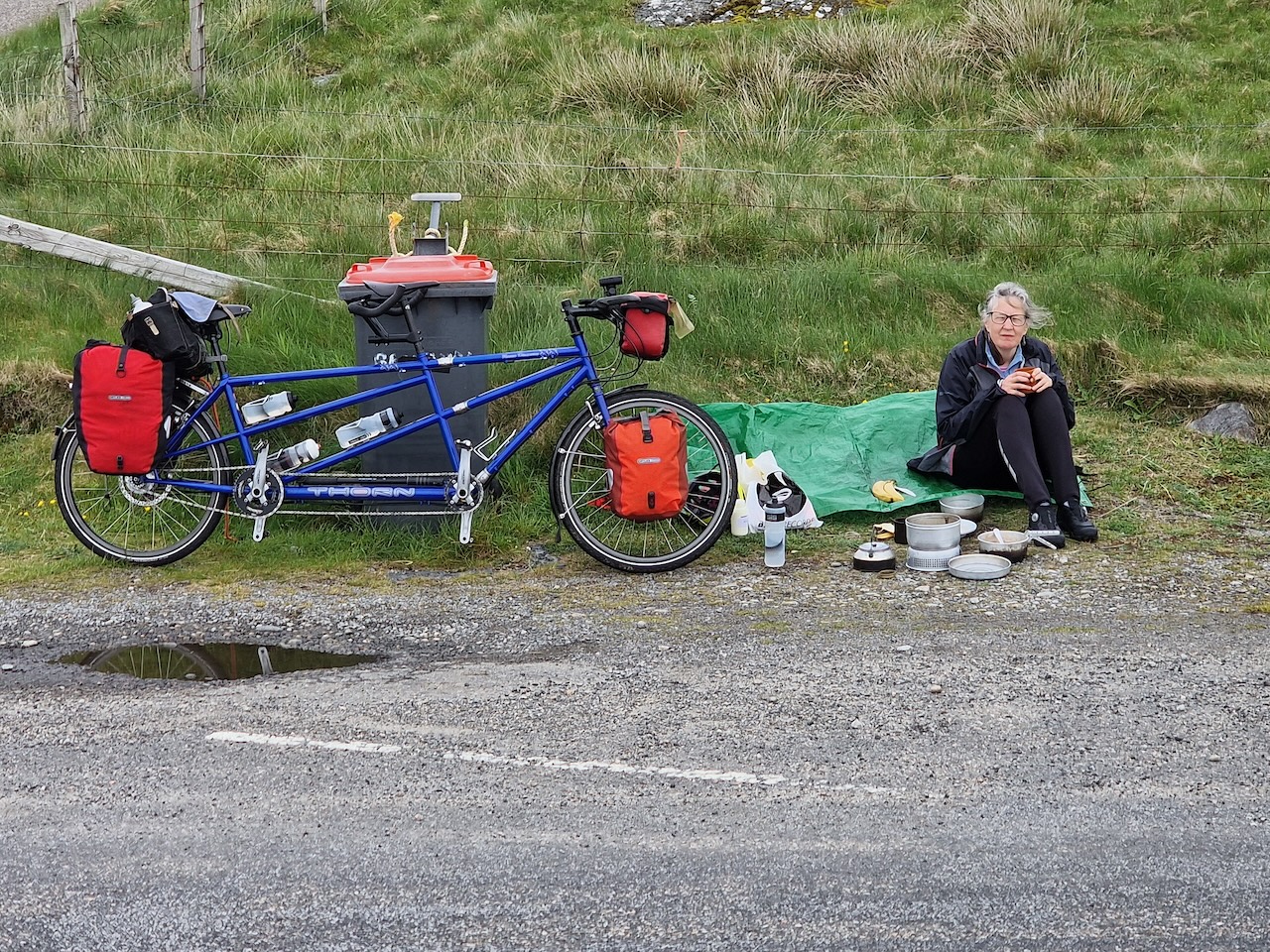 Lunch stop by the bin, South Uist