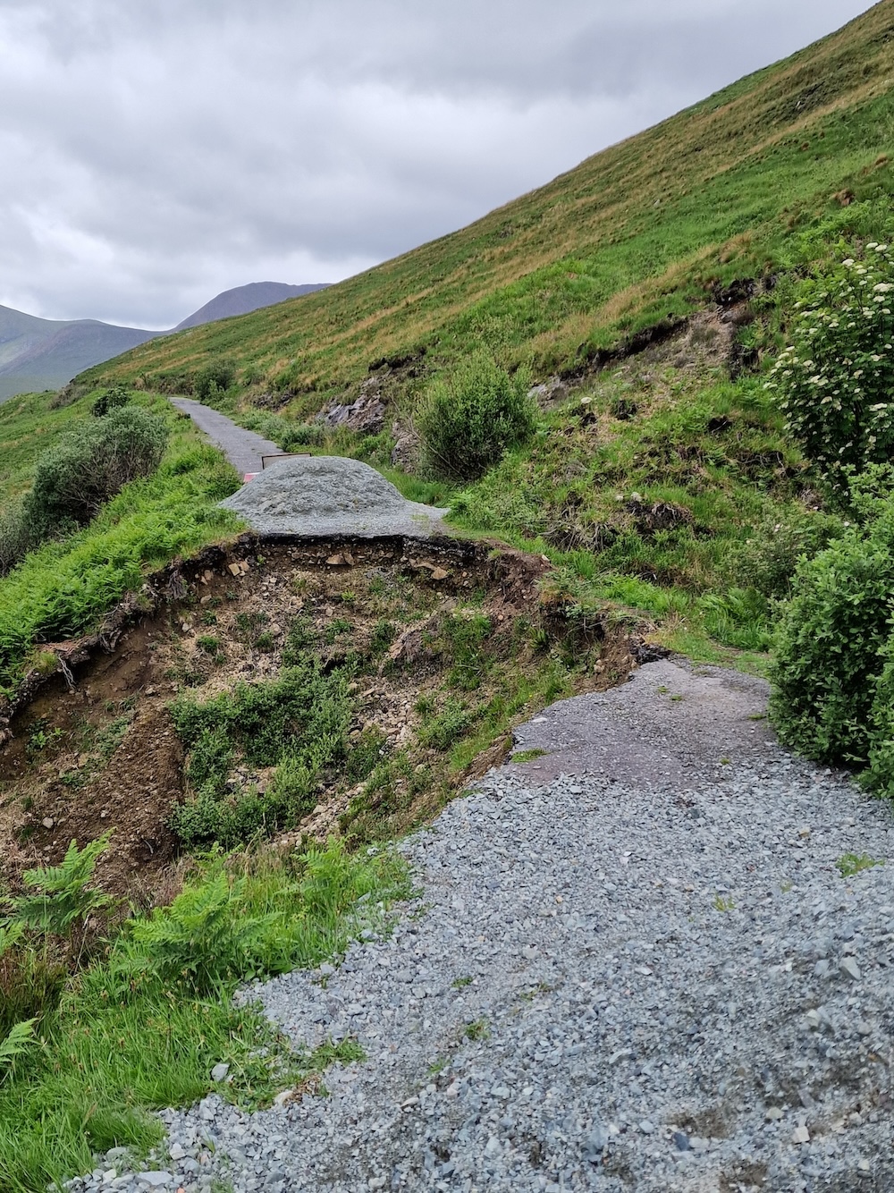 Collapsed road